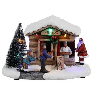 Christmas Sausage Stall, Battery Operated