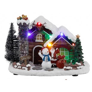 Santa's Log Cabin Battery Operated