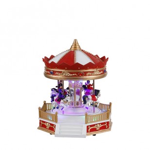 Fairground Christmas Merry-Go-Round, Animated, Music, Battery Operated