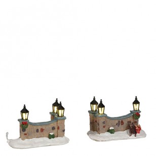 Lighted Fence, Set of 2, Adapter Ready