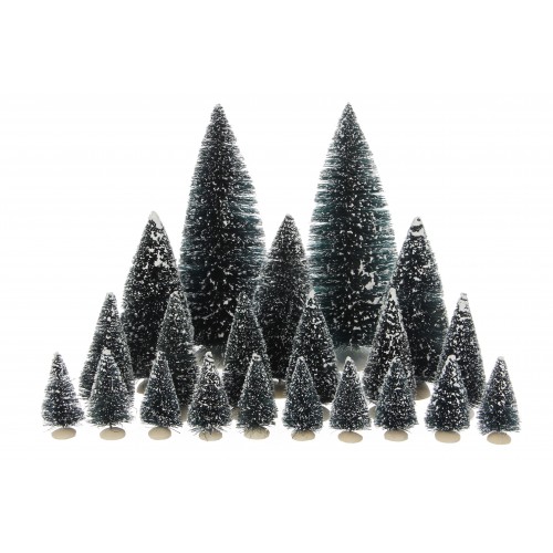Bristle Trees, Assorted 21 Pieces Christmas Village Shop