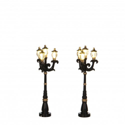 Victorian Street Lights, Set of 2, Adapter Ready Christmas Village Shop