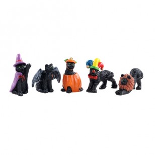 HALLOWEEN CATS, SET OF 5