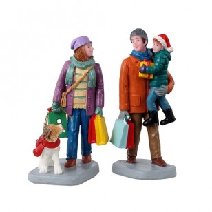 HOLIDAY SHOPPERS, SET OF 2