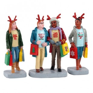 GIRLS CHRISTMAS SHOPPING TRIP, SET OF 3