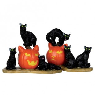 HALLOWEEN CATS, SET OF 2
