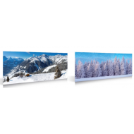 BACKGROUND DOUBLE SIDED WINTERSPORT/FOREST 98X33CM