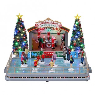 CHRISTMAS GROVE SKATING RINK, WITH 4.5V ADAPTOR