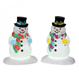 HOLLY HAT SNOWMAN, SET OF 2, B/O (4.5V) HOLLY HAT SNOWMAN, SET OF 2, B/O (4.5V)