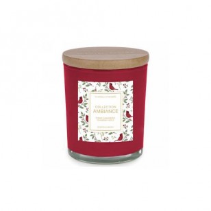 Glass 3.5x4 candle - cranberry apple