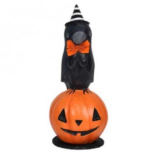 Crow On Jack O'lantern, 5" Tall, 50% Off