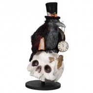 Midnight Crow On Skull, 12" Tall Midnight Crow On Skull, 12" Tall