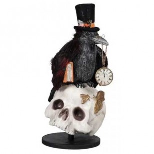 Midnight Crow On Skull, 12" Tall, 50% Off