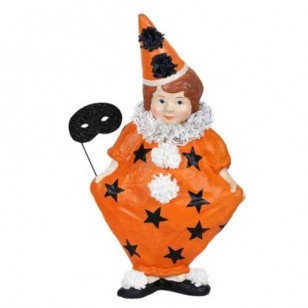 Masquerade Clown Girl Paper Mache, 21" Tall, 50% Off