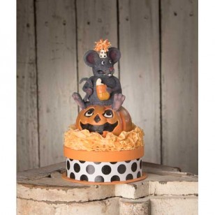 Scaredy Mouse on Box, 8" Tall, 50% Off