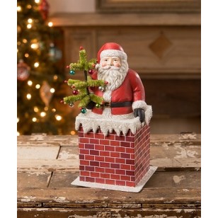 Vintage Santa in Chimney
