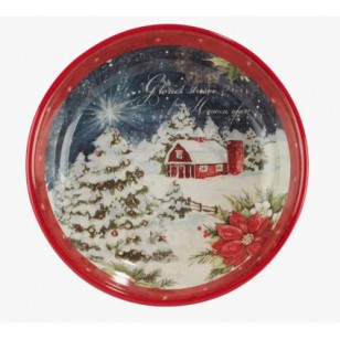 Silent Night Soup Pasta Bowl  Set of 4, 9in x 2in