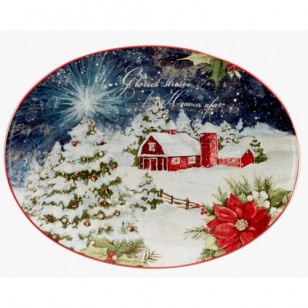 Silent Night Oval Platter 16in x 12in