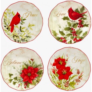 Winters Medley Dessert Plate 9in, Set of 4 Winters Medley Dessert Plate 9in, Set of 4