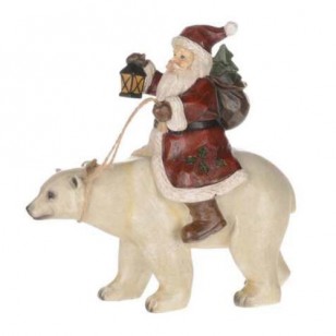 SANTA RIDING A POLAR BEAR, 8.5"