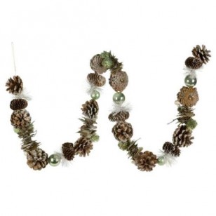 CONE GARLAND W/GREEN BALLS, 59"