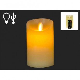 LED CANDLE With REMOTE/USB, 5X3"