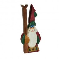 SKIER TALL HAT SANTA, 9" SKIER TALL HAT SANTA, 9"