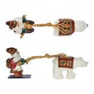 SKIING SANTA W/POLAR BEAR, 6" SKIING SANTA W/POLAR BEAR, 6"