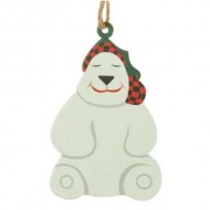 SITTING POLAR BEAR ORNAMENT, 4.5"