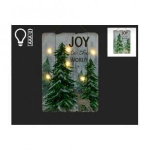 LED LIGHTED "JOY TO THE WORLD" SIGN, 17.5 X 12.5"