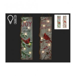 MDF LED CARDINAL PLAQUE, Set of 2, 7 X 24"