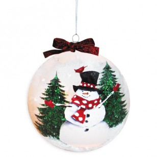 Snow Much Fun SNOWMAN LIGHTABLE ORNAMENT, 5.1" Tall