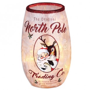 NORTH POLE TRADING CO.PRELIT SMALL VASE, 5.25" Tall