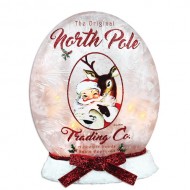 NORTH POLE TRADING CO. PRELIT OVAL VASE W/ RESIN BASE, 5.5" Tall