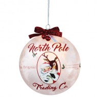 NORTH POLE TRADING CO. LIGHTABLE GLASS TREE ORNAMENT, 5.1" Tall