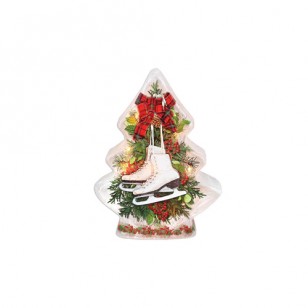 Figure Skate Swag PRELIT GLASS TREE, 5.1" Tall