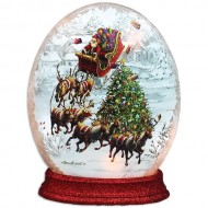 CHRISTMAS EVE DELIVERIES PRELIT ORB RESIN BASE 5.25" Tall
