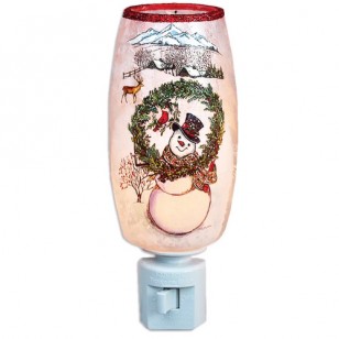 Country Snowmen Tree and Wreath, NightLight, 6" Tall