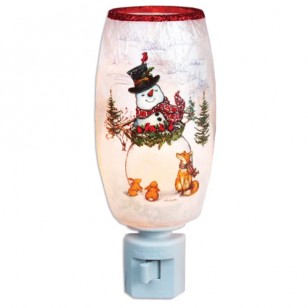 Country Snowmen with Friends NIGHTLIGHT, 6" Tall