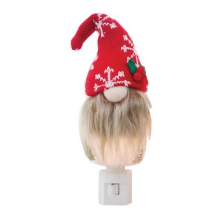 Gnomes with Cardinal NIGHTLIGHT W/ HAT, 8" Tall