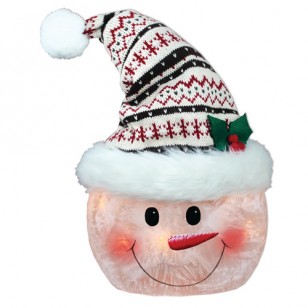 Get Your Merry PRELIT SMILING SNOWMEN WITH TUQUE, 11.5" Tall