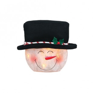 Get Your Merry PRELIT SNOWMEN WITH TOP HAT, 10" Tall