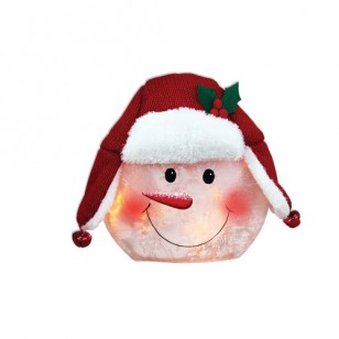 Get Your Merry PRELIT SNOWMEN WITH TRAPPER HAT, 10" Tall