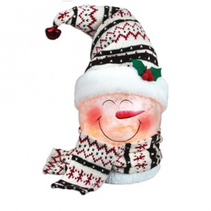 Get Your Merry PRELIT SNOWMEN IN TALL TOUQUE AND SCARF, 11.8" Tall