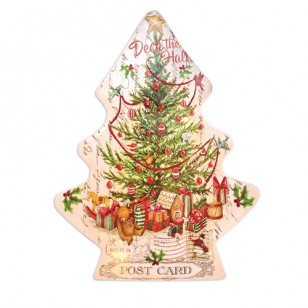 Vintage Postcard PRELIT CHRISTMAS TREE, 8.8" Tall