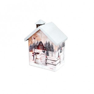 Windy Day PRELIT GLASS HOUSE, 7" Tall