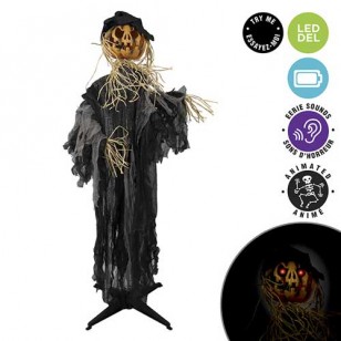 50% Off, Standing Animated Pumpkin Scarecrow, 71" Tall