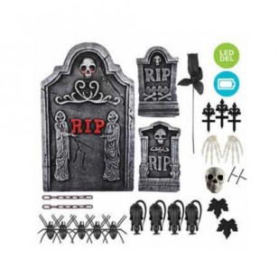 50% Off, Light Up Tombstone Kit, Tallest Piece is 21.7" Tall