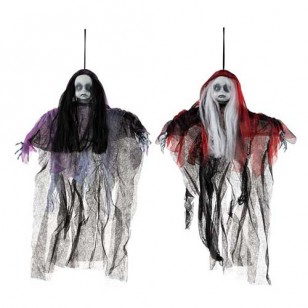 50% Off, Hanging Creepy Doll, Purple Hood 23.6" Tall