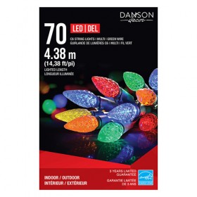 C6 INDOOR OUTDOOR ,70 LIGHT STRING ,MULTICOLOUR, 14Ft